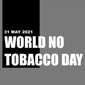 World No Tobacco Day graphic with date and message