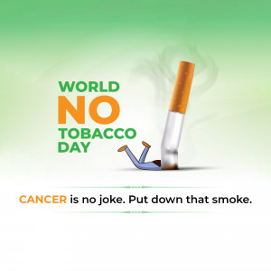 Image depicting a person falling into a cigarette to raise awareness about the dangers of tobacco and cancer.
