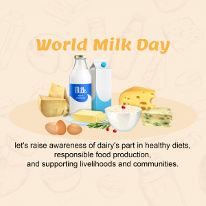 World Milk Day graphic with milk products