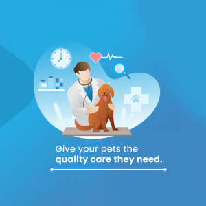 A veterinarian examining a dog in a clinic setting.