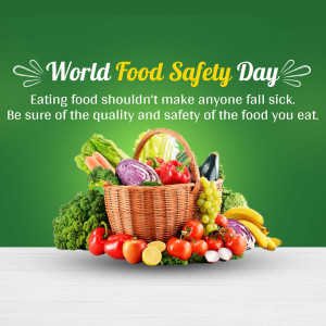 Image promoting World Food Safety Day with a basket of fresh produce.