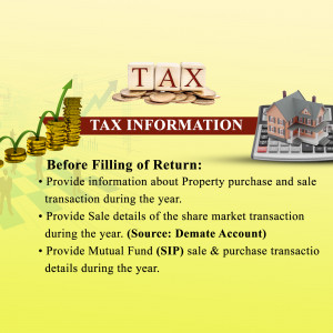Image depicting tax information related to property, share market, and mutual fund investments.
