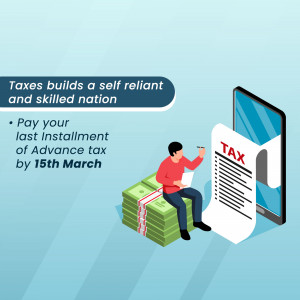 Illustration of a man paying taxes with a smartphone and money