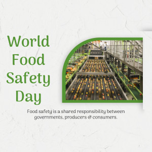 World Food Safety Day graphic with food production line