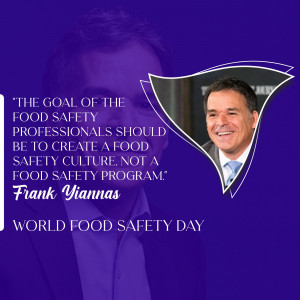 Image of Frank Yiannas with a quote about food safety culture.