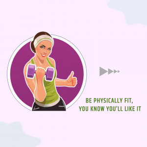 Woman lifting dumbbells with a thumbs up