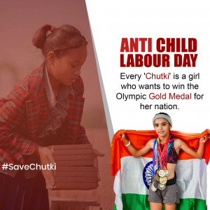 Image depicting the potential of a child freed from labor, contrasted with a child working.