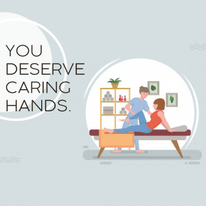 Illustration of a physiotherapist working with a patient.