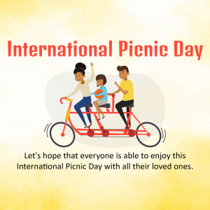 Illustration of a family on a bicycle celebrating International Picnic Day