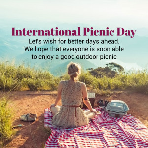 Woman enjoying a picnic with a scenic mountain view
