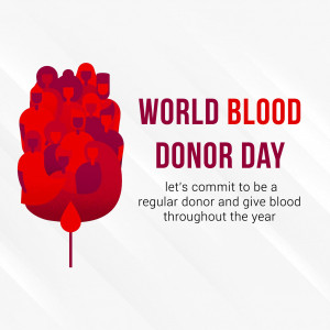 World Blood Donor Day graphic with a blood drop shaped like people