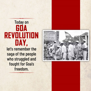 Image commemorating Goa Revolution Day with a historical photograph.