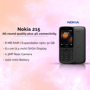 Nokia 215 4G mobile phone with specifications