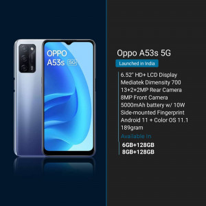 OPPO A53s 5G smartphone with specifications