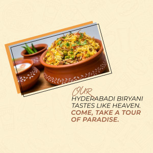 Close-up of Hyderabadi Biryani served in an earthen pot with raita and green chilies.