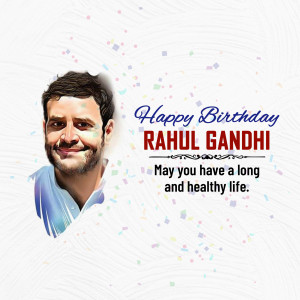 Digital art birthday greeting for Rahul Gandhi