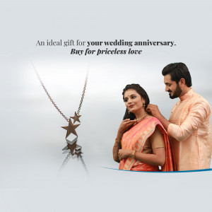 A couple celebrating their wedding anniversary with a beautiful star-shaped necklace.