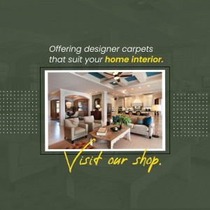 Interior design featuring designer carpets and a beautifully decorated living room.