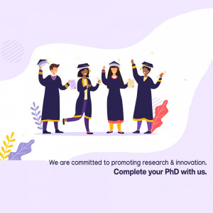 Illustration of diverse graduates celebrating their PhD completion.