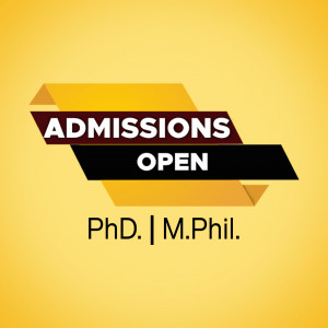 Admissions Open graphic for PhD and MPhil programs