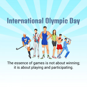 Illustration of athletes celebrating International Olympic Day