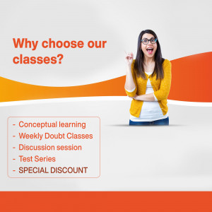Woman pointing up with text highlighting benefits of classes