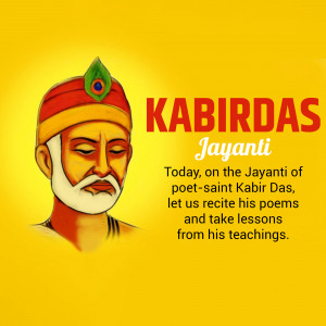 Image depicting Kabir Das, a 15th-century Indian mystic poet and saint, celebrating his Jayanti.