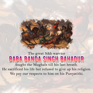 Painting depicting Baba Banda Singh Bahadur fighting Mughals