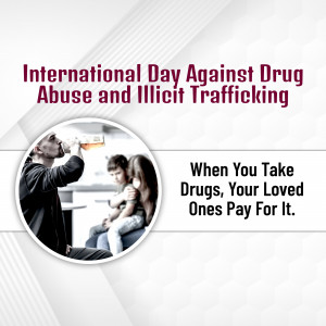 Image depicting the impact of drug abuse on families, promoting awareness for the International Day Against Drug Abuse and Illicit Trafficking.