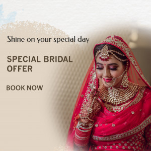 Indian bride in red wedding attire with gold jewelry