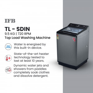 IFB TL-SDIN 9.5 KG Top Load Washing Machine - Silver Finish