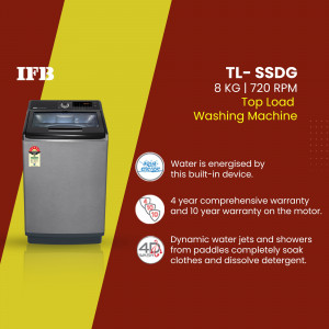 IFB TL-SSDG 8 KG Top Load Washing Machine - Silver Finish