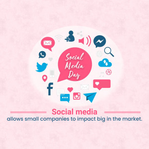 Illustration depicting various social media icons surrounding the text 'Social Media Day'.