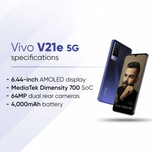 Vivo V21e 5G smartphone with key specifications