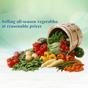 Basket overflowing with colorful fresh vegetables