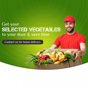 Delivery man holding a box of fresh vegetables