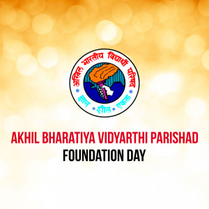 Akhil Bharatiya Vidyarthi Parishad Foundation Day logo on a bokeh background