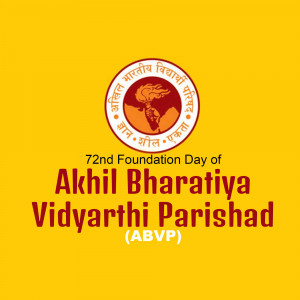 Logo and text commemorating the 72nd Foundation Day of Akhil Bharatiya Vidyarthi Parishad (ABVP)