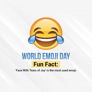 Emoji face with tears of joy celebrating World Emoji Day