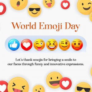 Collection of colorful emojis with World Emoji Day text