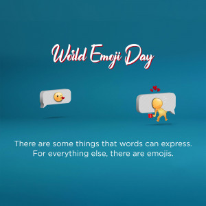 World Emoji Day graphic with emojis and text