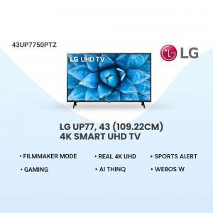 LG 43 inch 4K UHD Smart TV with vibrant display