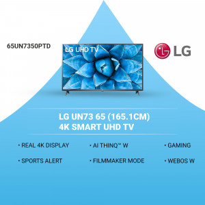 LG UN73 65 inch 4K UHD Smart TV with vibrant display