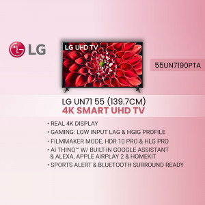 LG 55 inch 4K UHD Smart TV with vibrant flower display