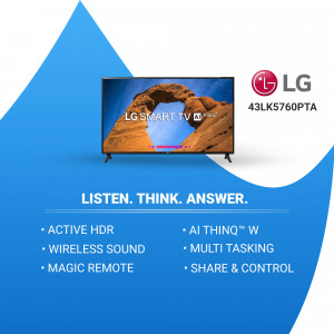 LG 43 inch Smart TV with vibrant display and features