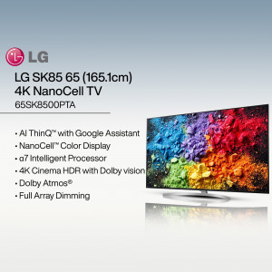 LG SK85 65 inch 4K NanoCell TV with vibrant display