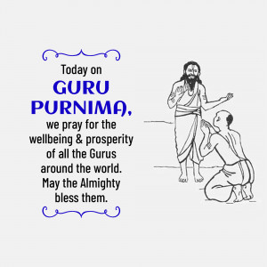 Illustration depicting a Guru and a disciple on Guru Purnima