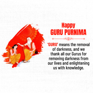Guru Purnima illustration with a Guru and disciple