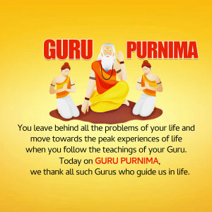 Guru Purnima illustration with a Guru and disciples