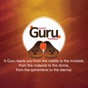 Guru Purnima greeting with shoes and flowers